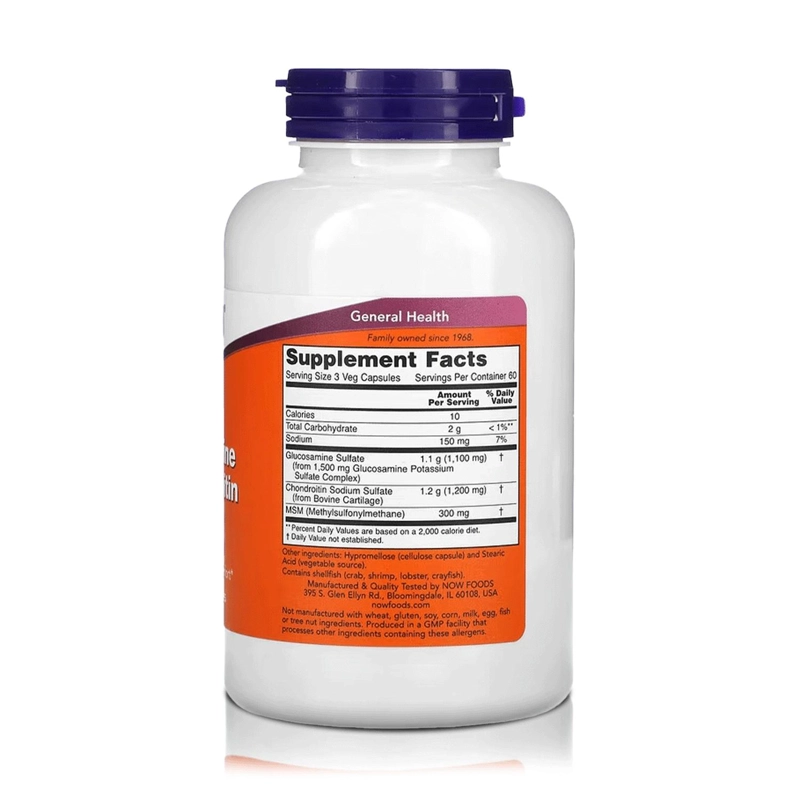 GLUCOSAMINA, CONDROITINA Y MSM (180 CÁPSULAS) – NOW FOODS - 2