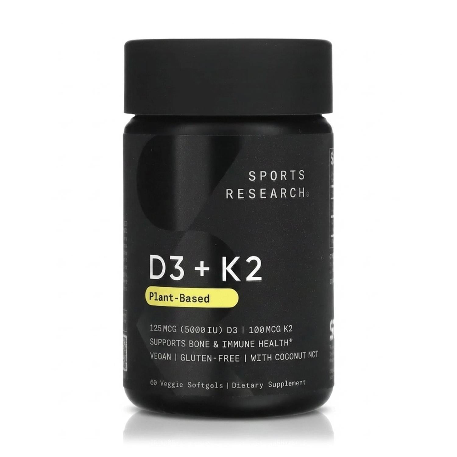 VITAMINA D3 + K2 125 MCG/100 MCG (60 SOFTGELS) - HUESOS FUERTES - SPORTS RESEARCH - 1