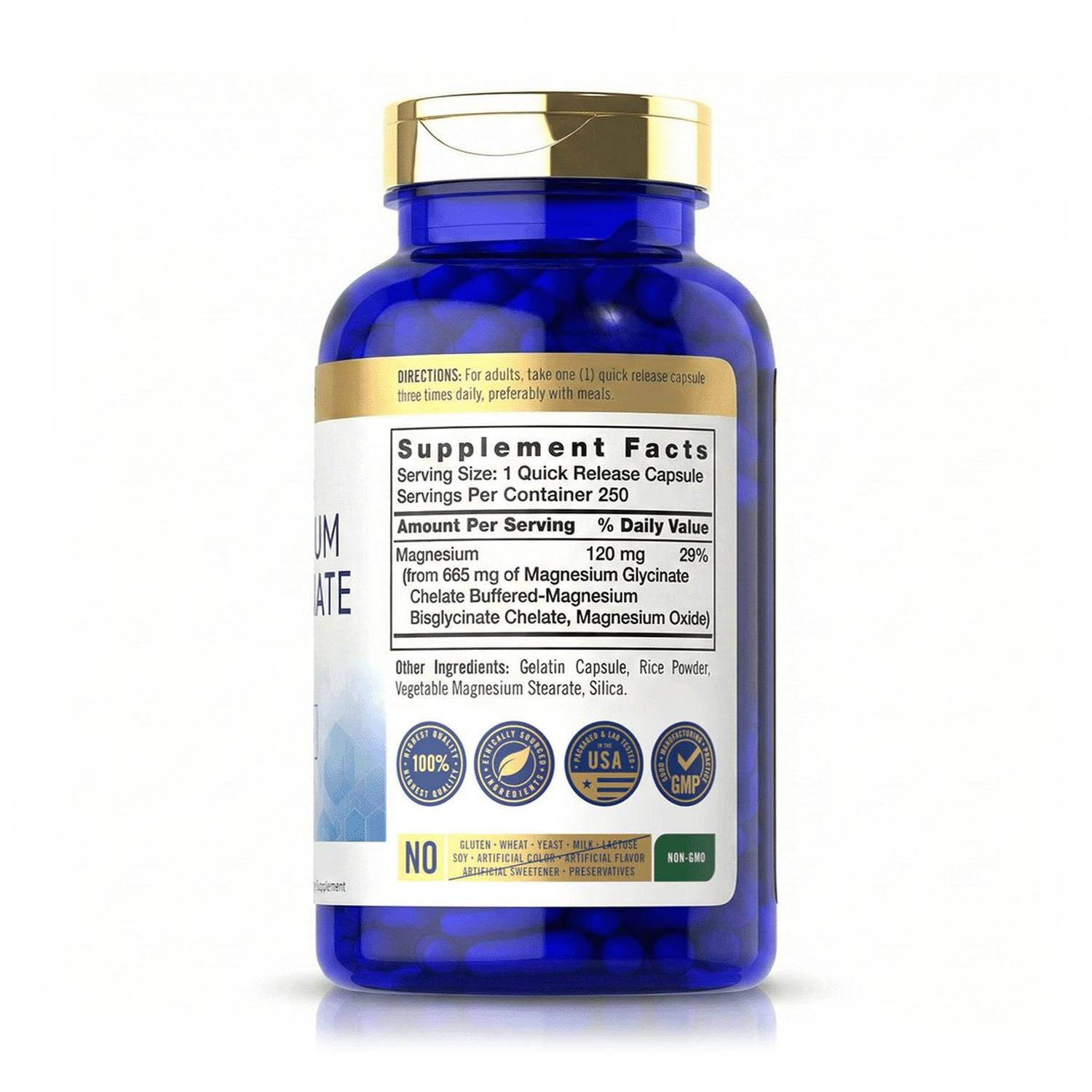 BISGLICINATO DE MAGNESIO 665 MG (250 CÁPSULAS) - CARLYLE - 2