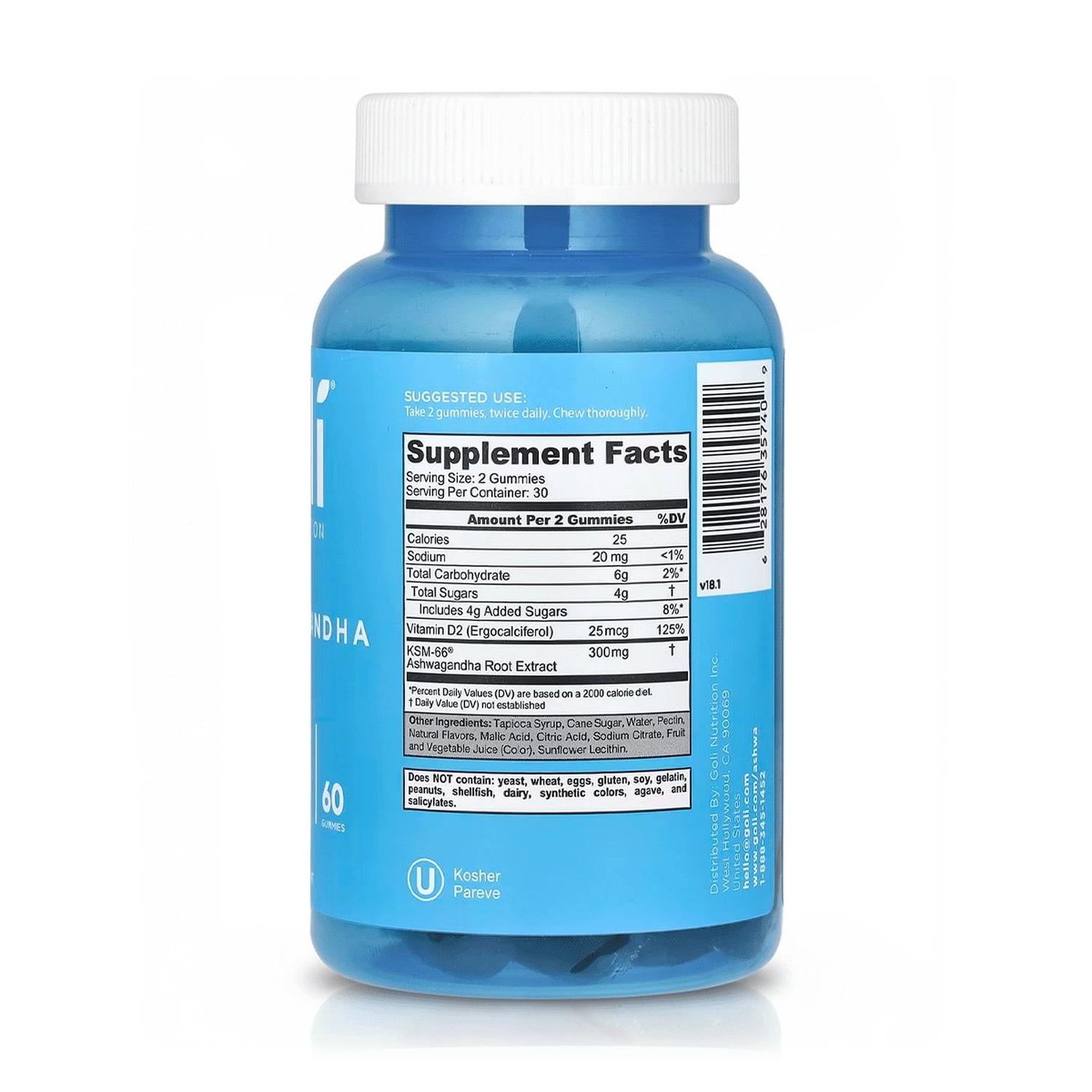 ASHWAGANDHA KSM-66 300 MG - ESTRÉS (60 GOMITAS) - GOLI NUTRITION - 2