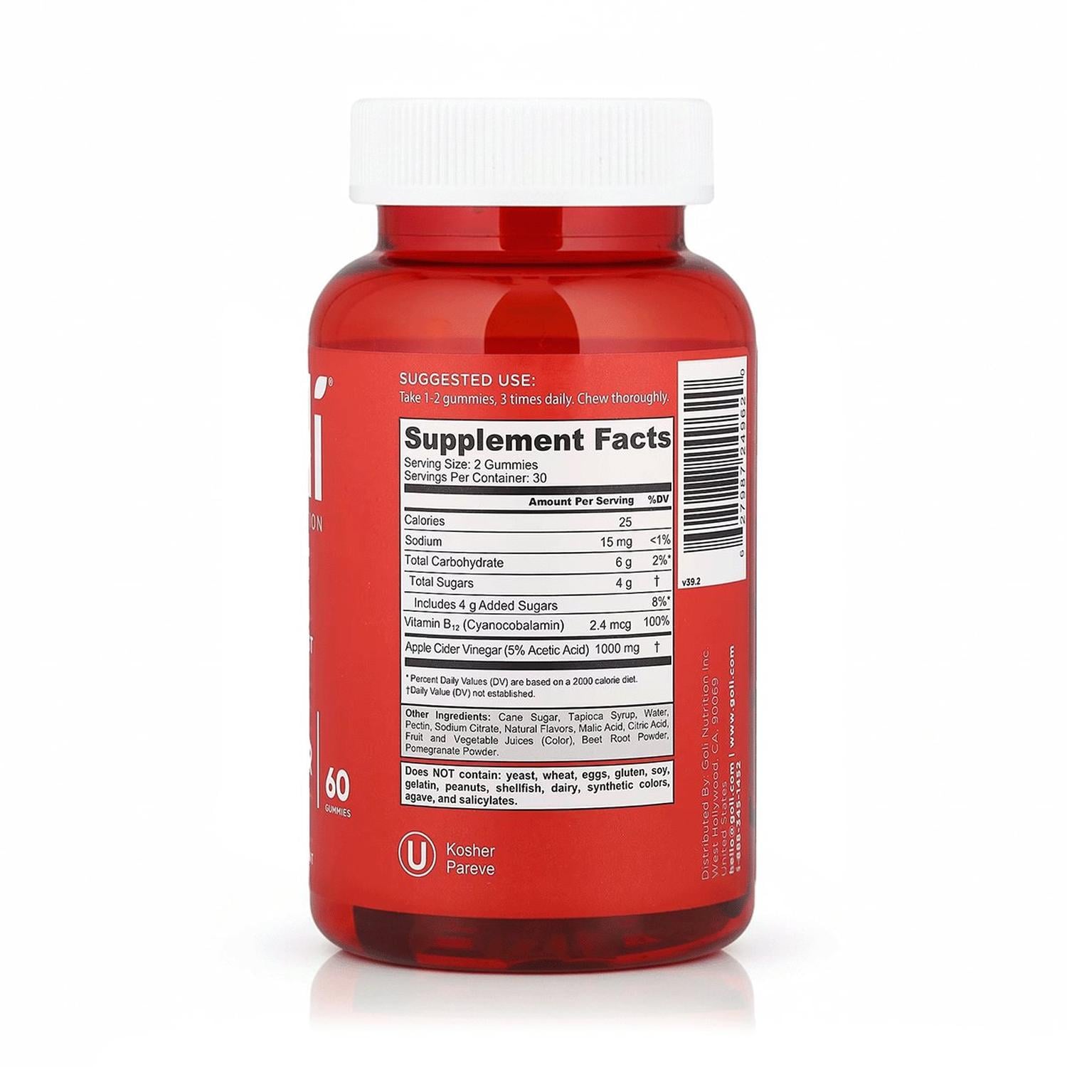 VINAGRE DE MANZANA 1000 MG (60 GOMITAS) - GOLI NUTRITION - 2
