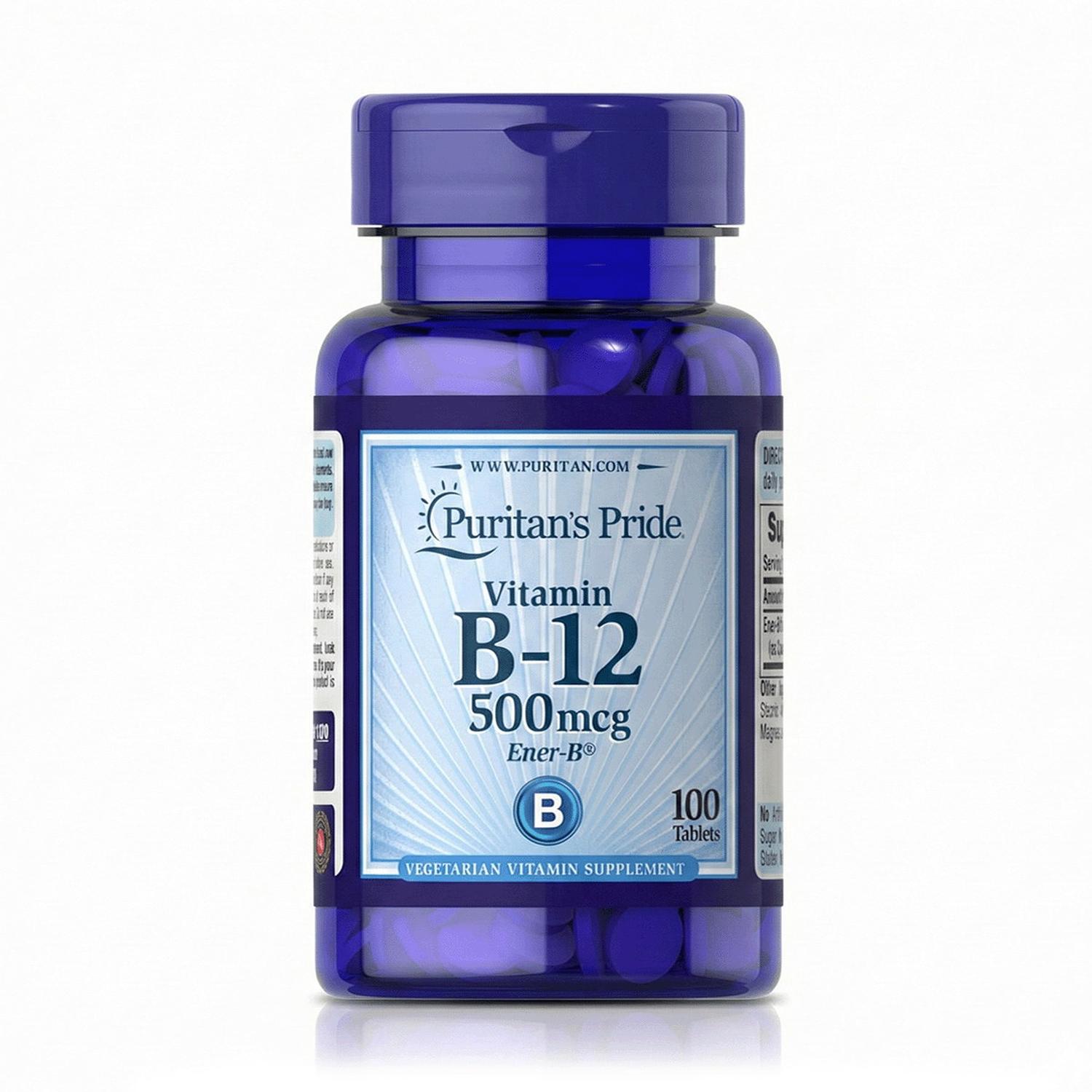 VITAMINA B-12 500 MCG (100 TABLETAS) - PURITAN'S PRIDE - 1