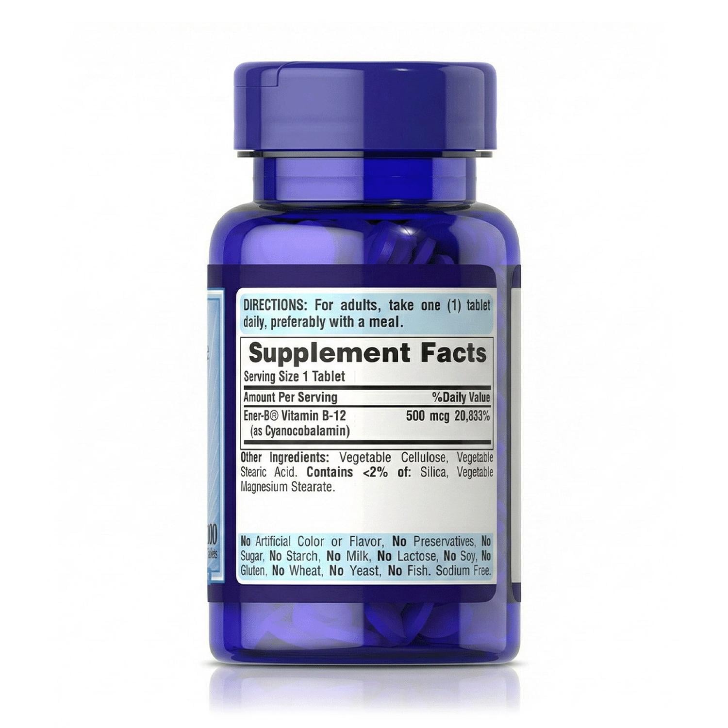 VITAMINA B-12 500 MCG (100 TABLETAS) - PURITAN'S PRIDE - 2