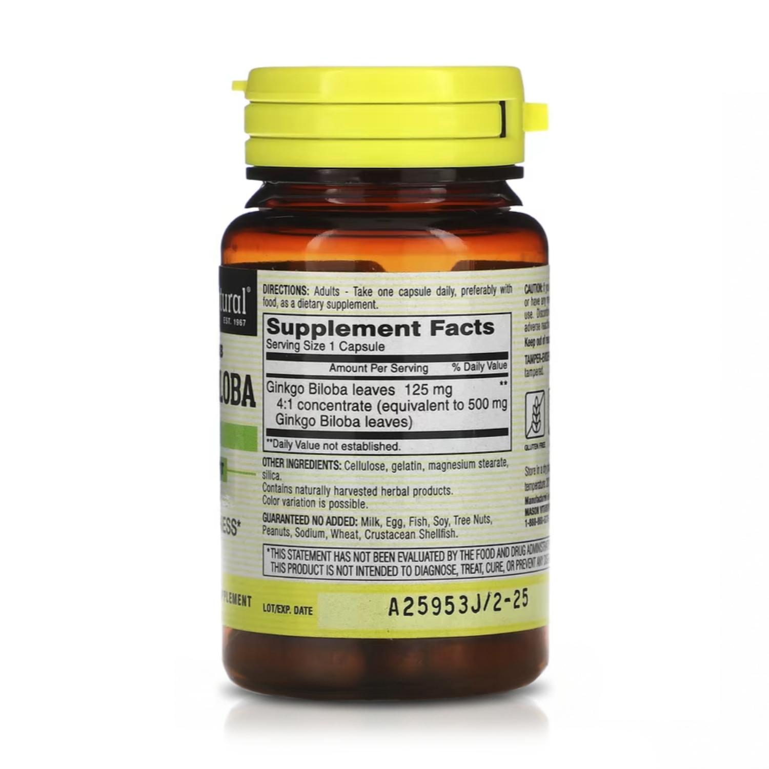 GINKGO BILOBA 125MG (60 CÁPSULAS) – MASON NATURAL - 2