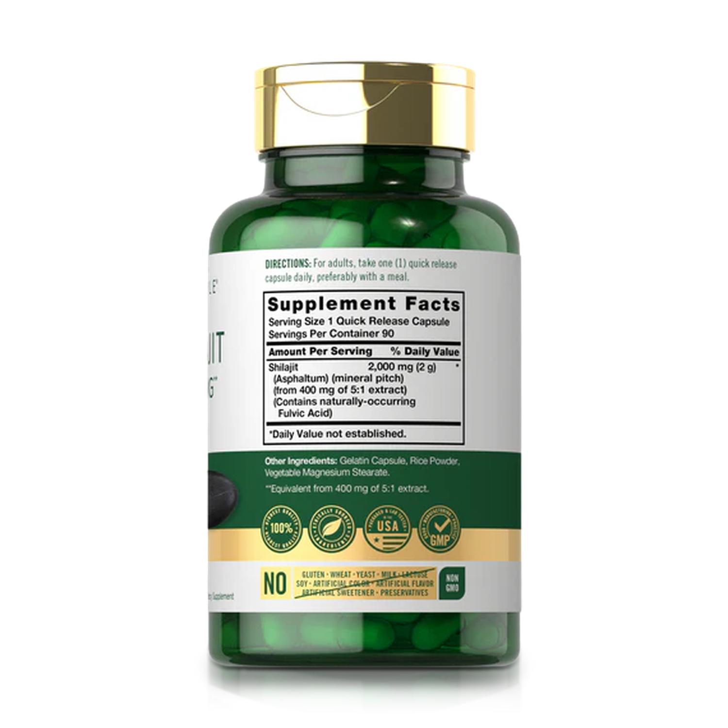 SHILAJIT 2000 MG (90 CÁPSULAS) - CARLYLE - 2