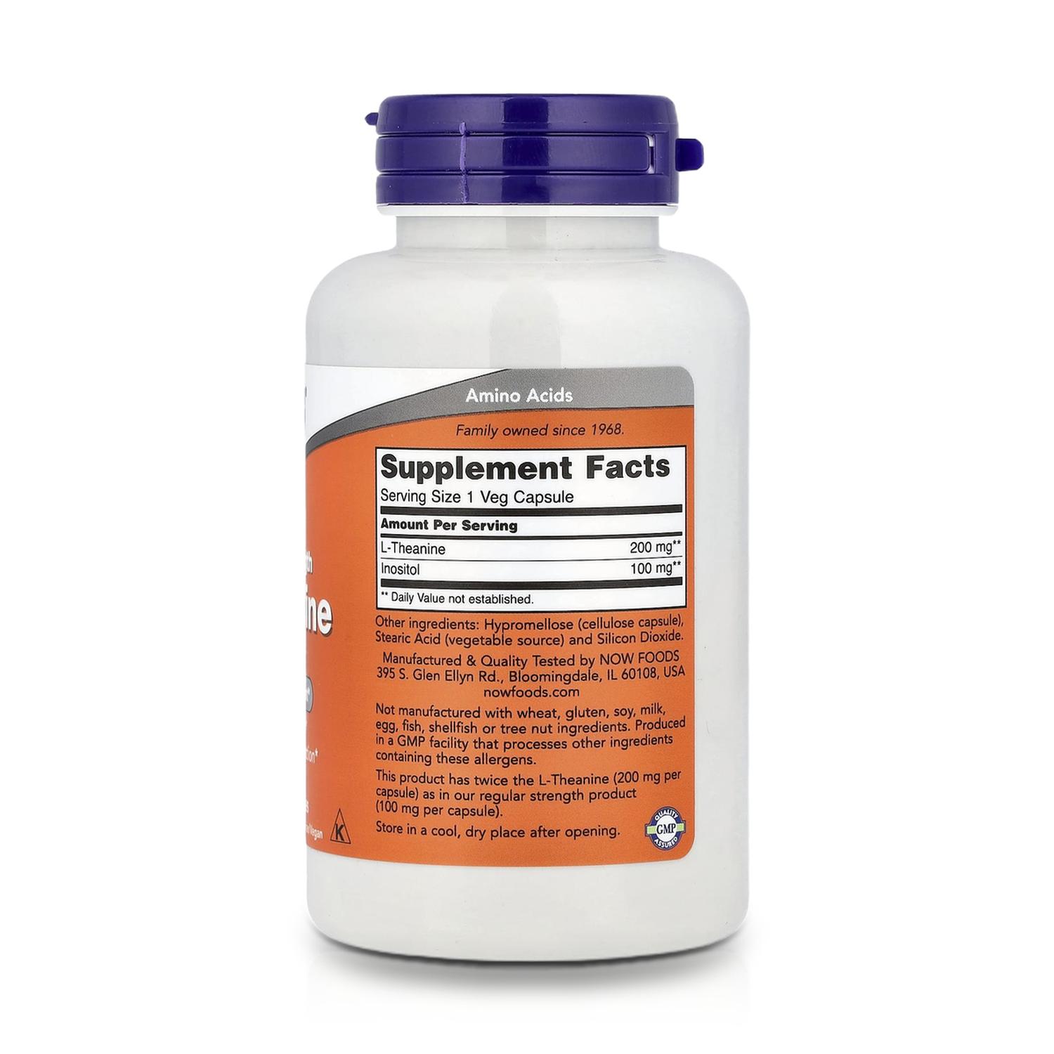 L-TEANINA 200 MG (120 CÁPSULAS) - NOW FOODS - 2
