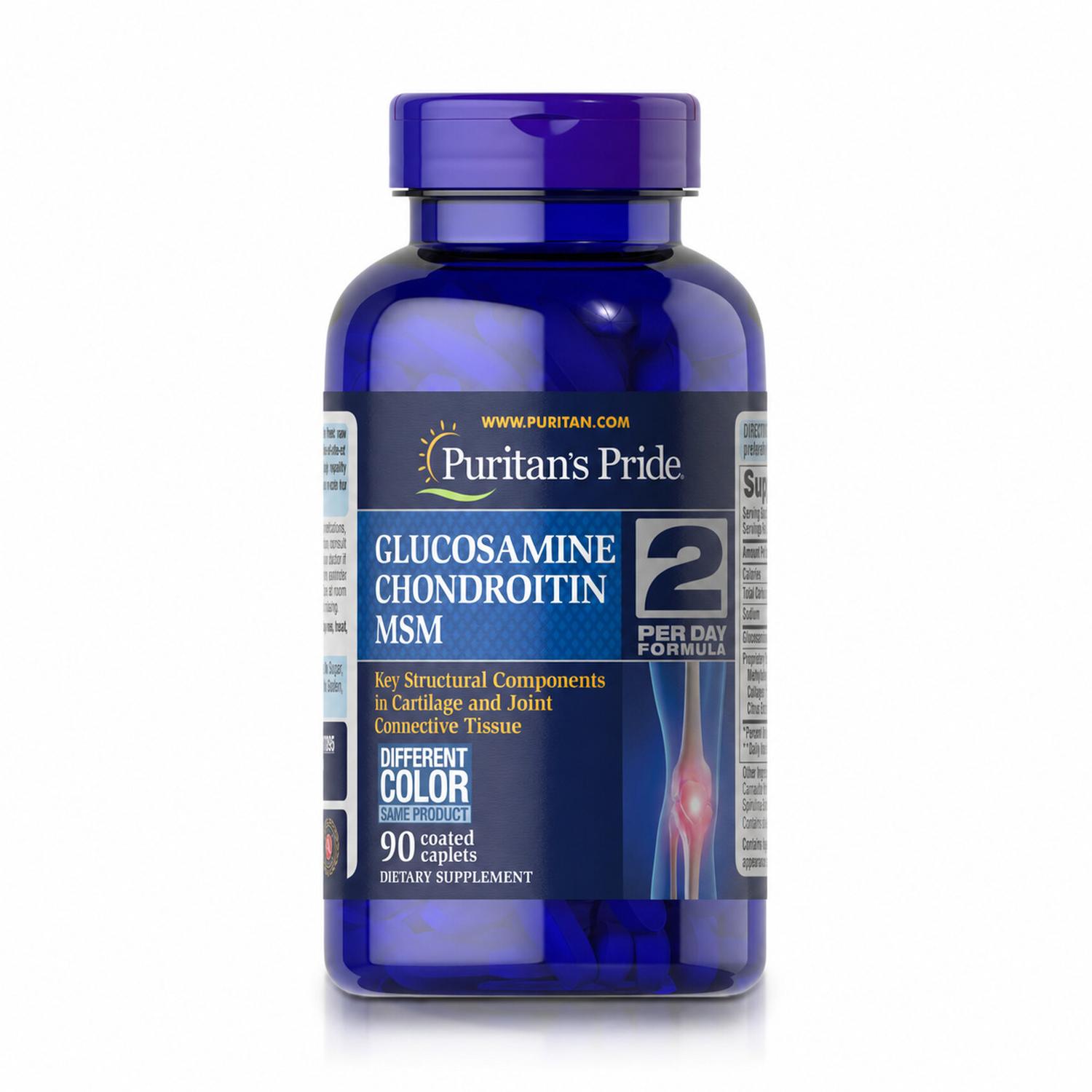 GLUCOSAMINA, CONDROITINA Y MSM (90 TABLETS) - PURITAN'S PRIDE - 1