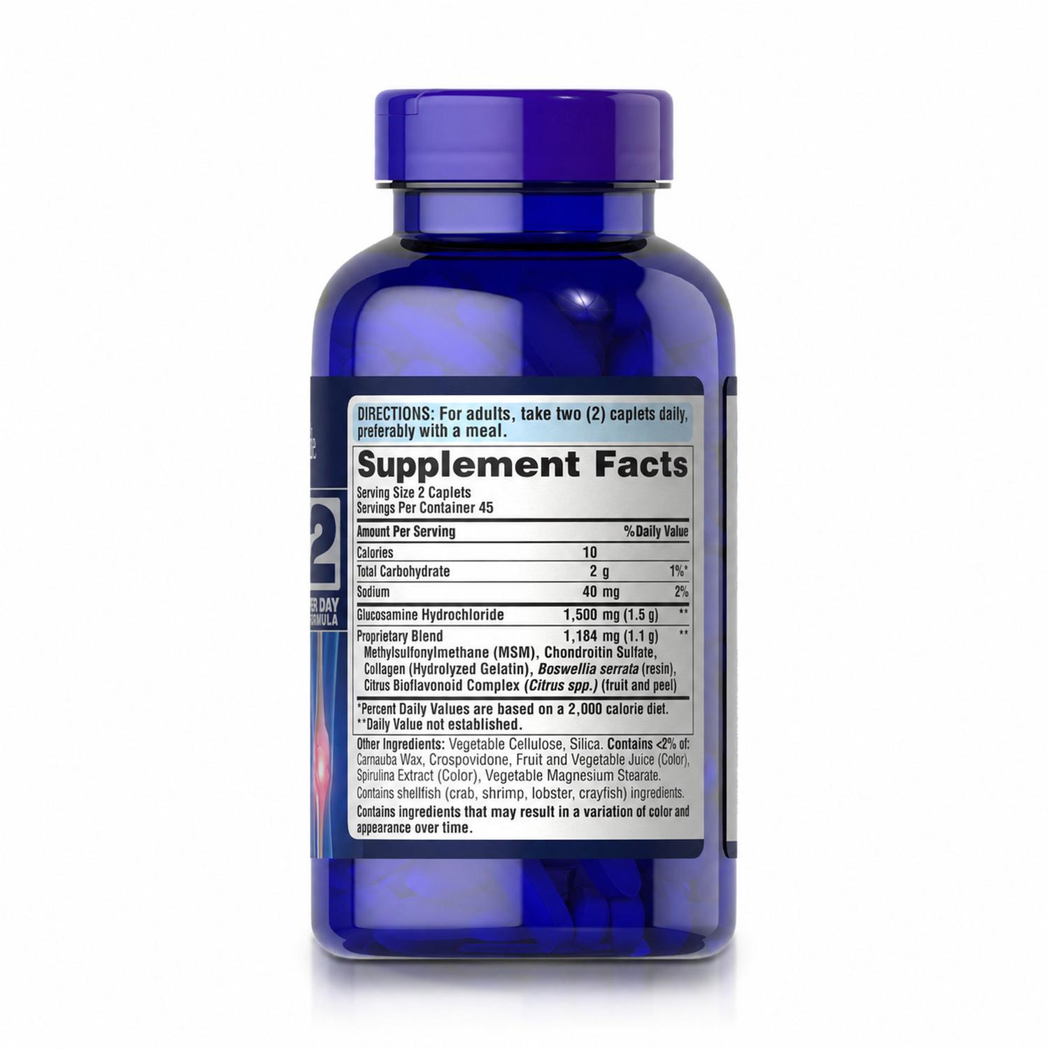 GLUCOSAMINA, CONDROITINA Y MSM (90 TABLETS) - PURITAN'S PRIDE - 2