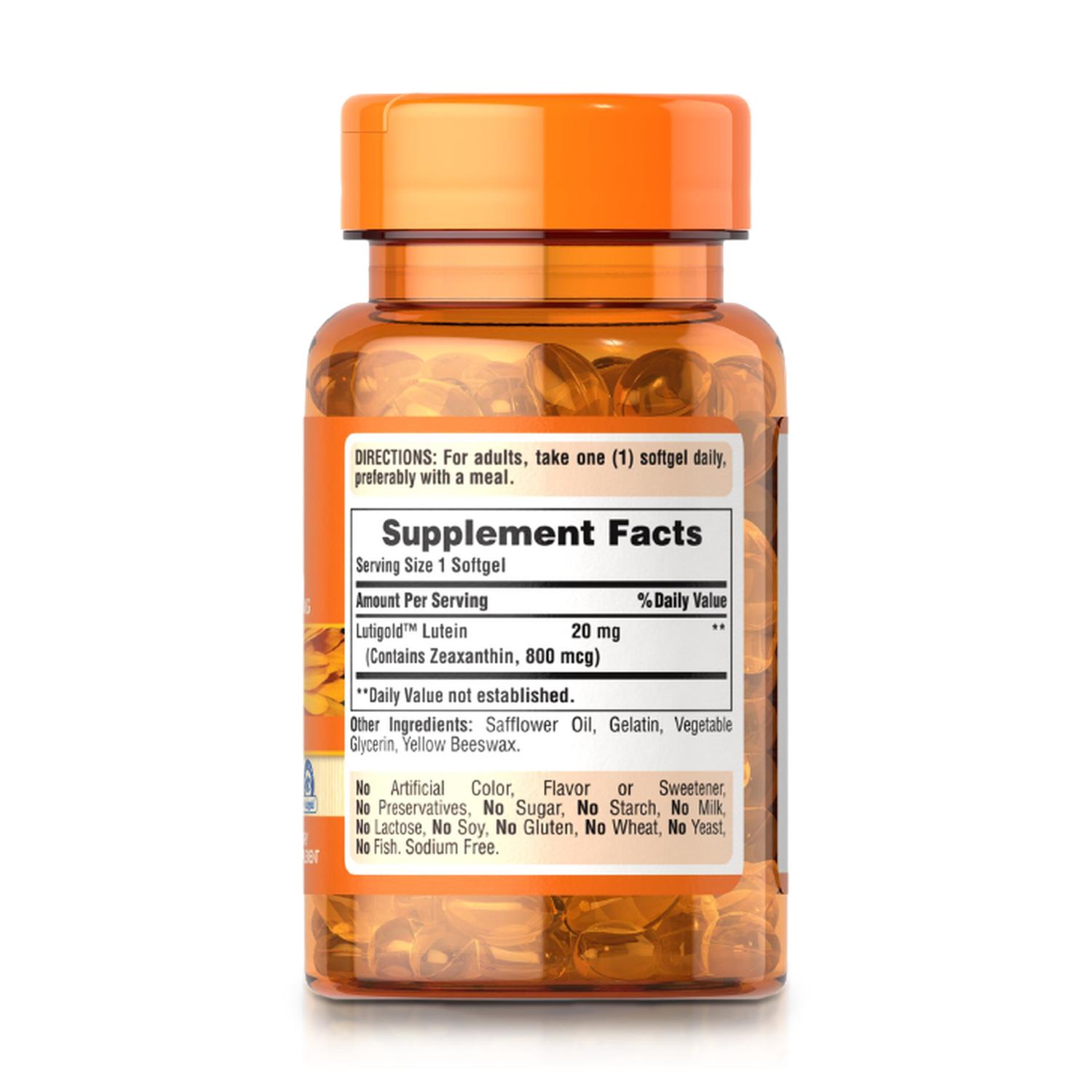 LUTEÍNA 20 MG + ZEAXANTINA 800 MCG (120 SOFTGELS) - PURITAN'S PRIDE - 2