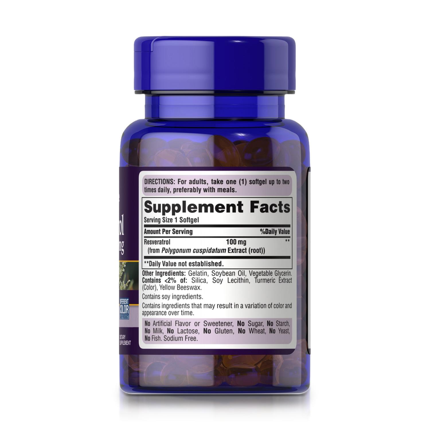 RESVERATROL 100 MG (60 SOFTGELS) - PURITAN'S PRIDE - 2