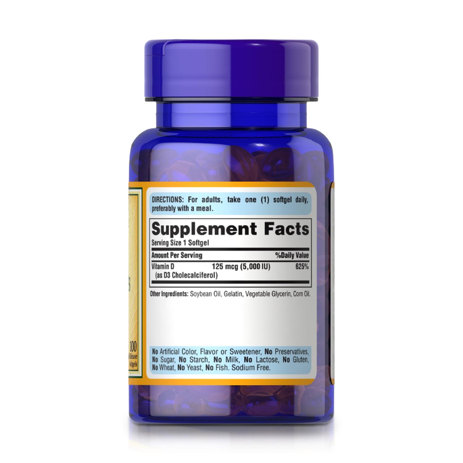 VITAMINA D3 5000 IU (100 SOFTGELS) - PURITAN'S PRIDE - 2