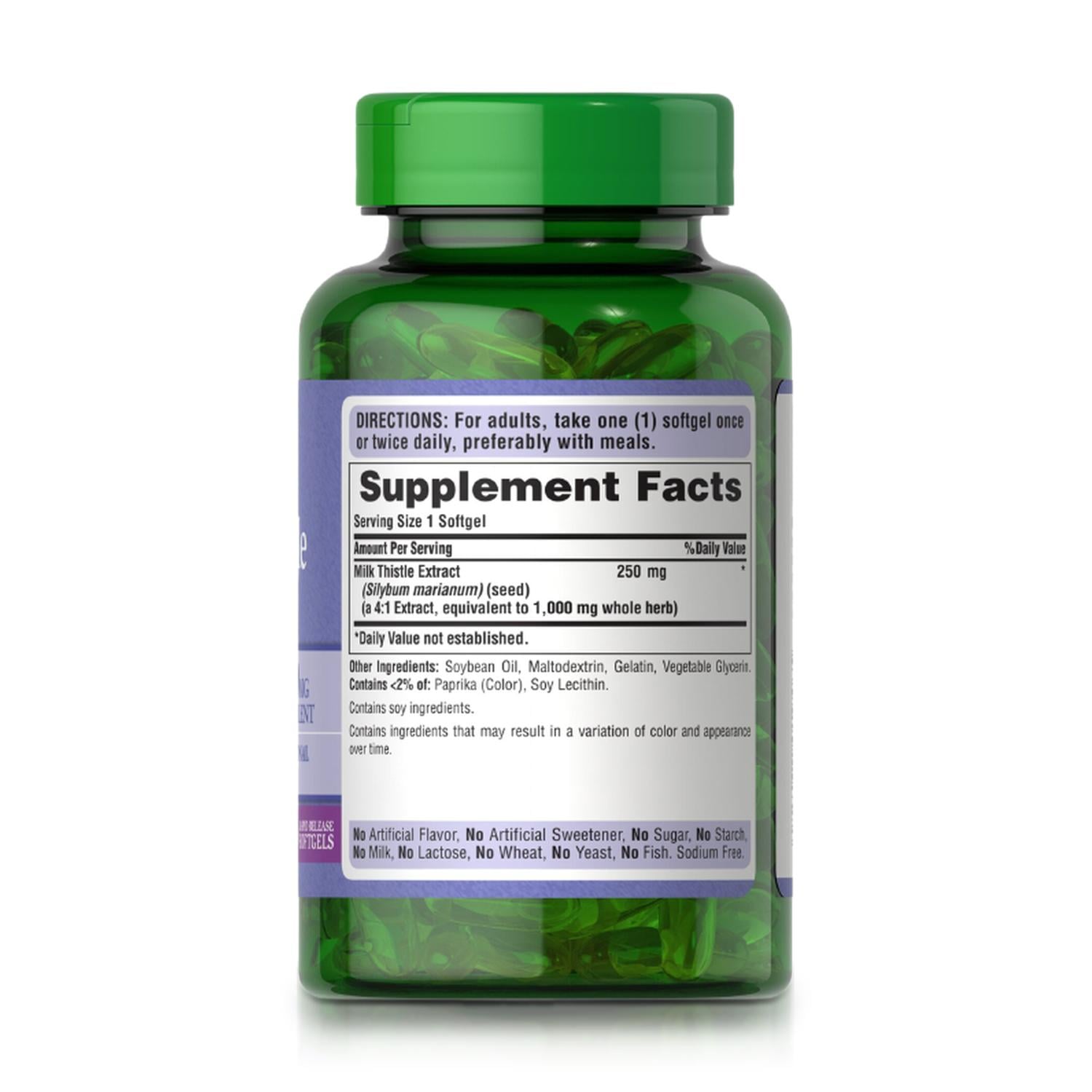 MILK THISTLE EXTRACT 250 MG (180 SOFTGELS) - PURITAN'S PRIDE - 2