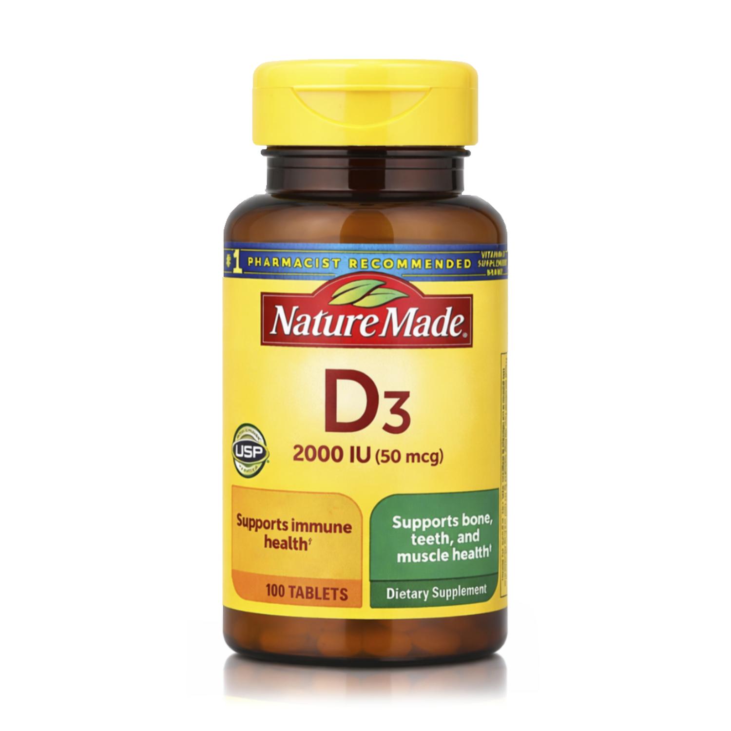 VITAMINA D3 2000 IU (100 TABLETAS) – NATURE MADE - 1