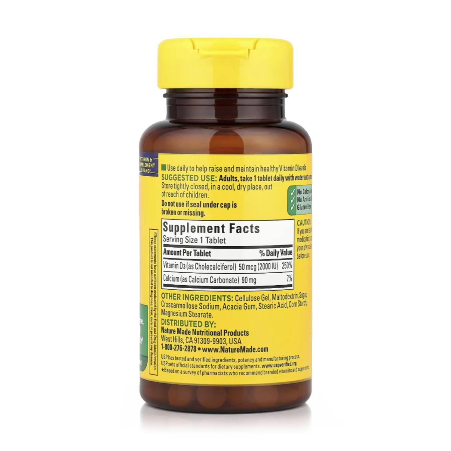 VITAMINA D3 2000 IU (100 TABLETAS) – NATURE MADE - 2