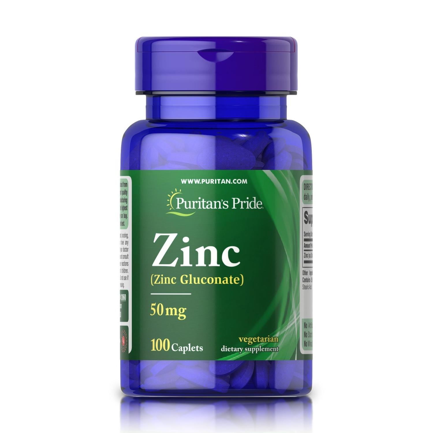 GLUCONATO DE ZINC 50 MG (100 TABLETAS) - PURITAN'S PRIDE - 1
