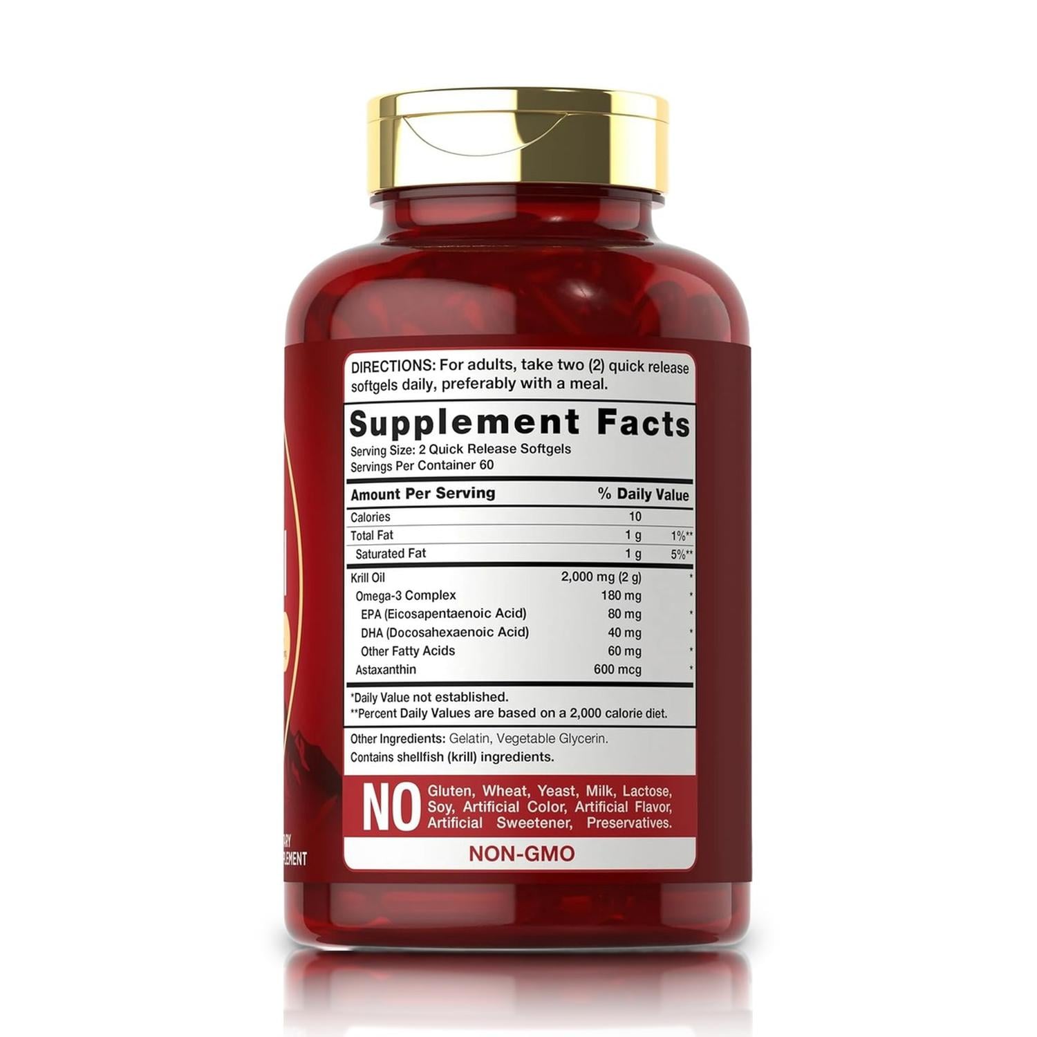ANTARCTIC KRILL OIL 2000 MG + ASTAXANTHIN 600 MCG (120 SOFTGELS) - CARLYLE - 2