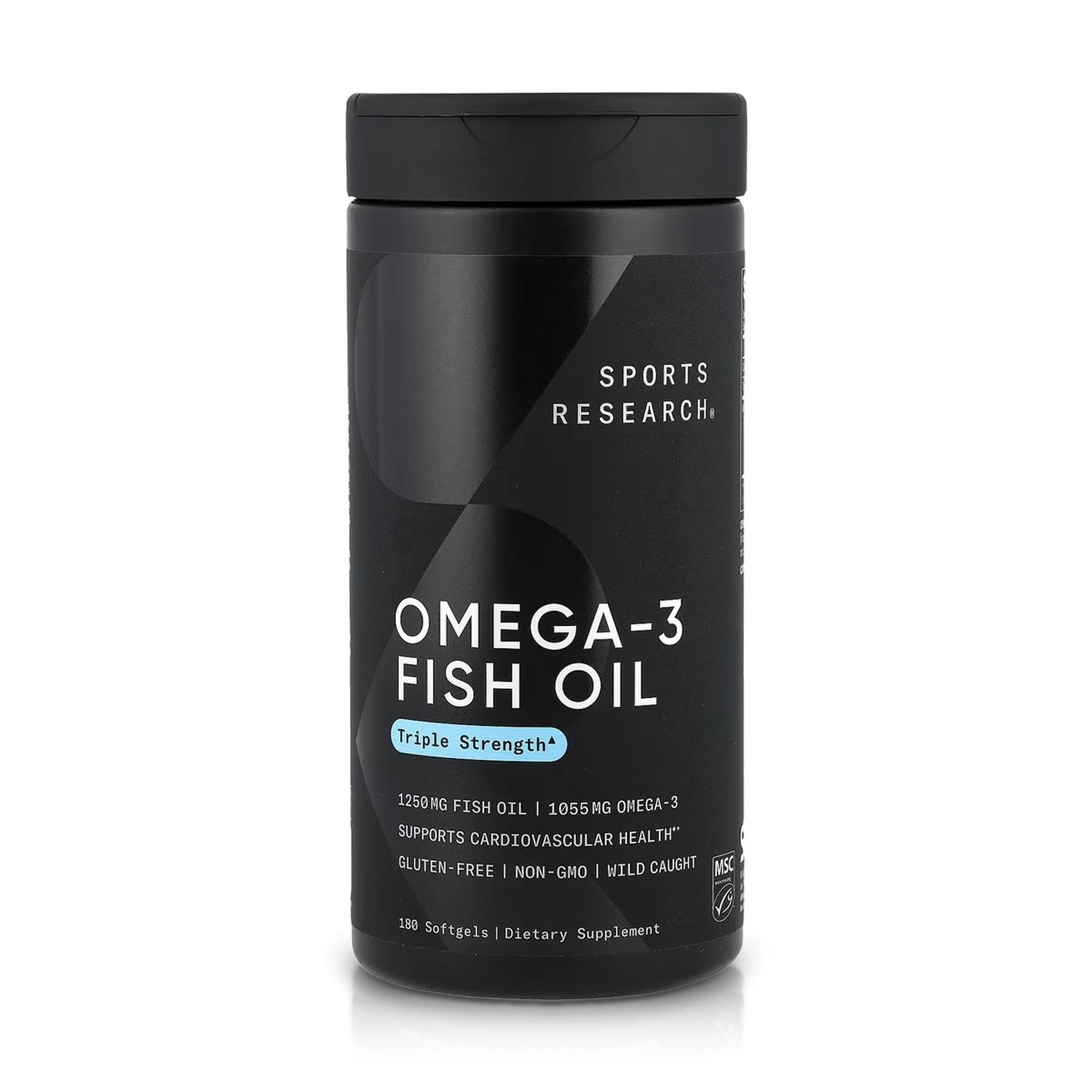 OMEGA-3 TRIPLE FUERZA 1040 MG (180 SOFTGELS) - SPORTS RESEARCH - 1