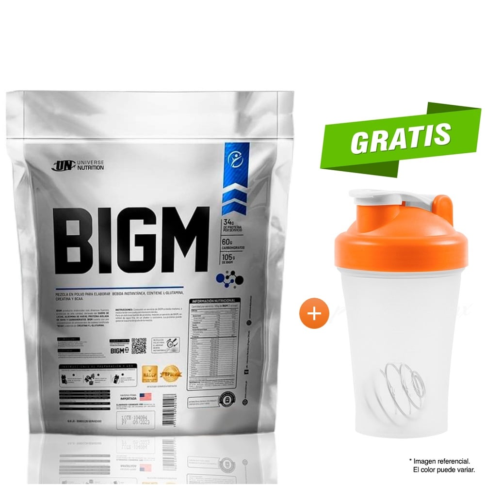 PROTEÍNA UNIVERSE NUTRITION BIGM 5 KG VAINILLA + SHAKER - 1