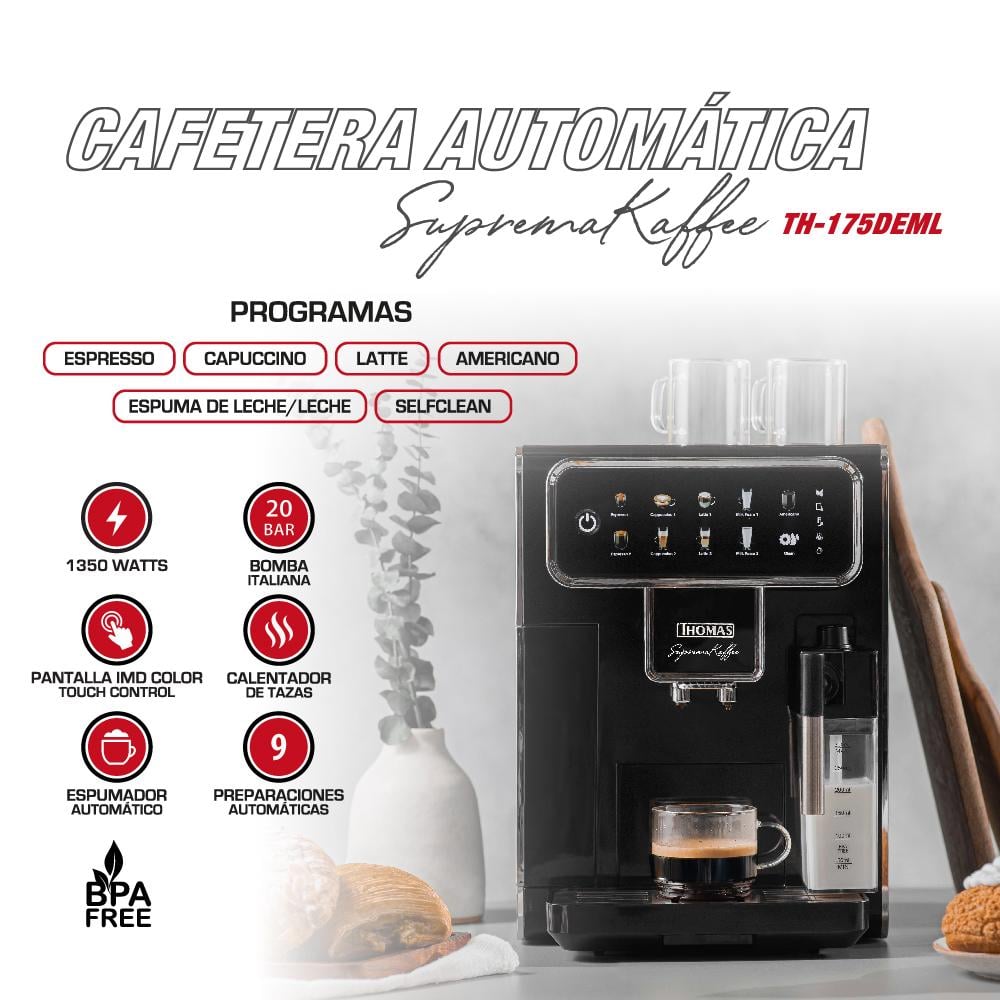 CAFETERA AUTOMÁTICA SUPREMAKAFFEE TH-175DEML - 2