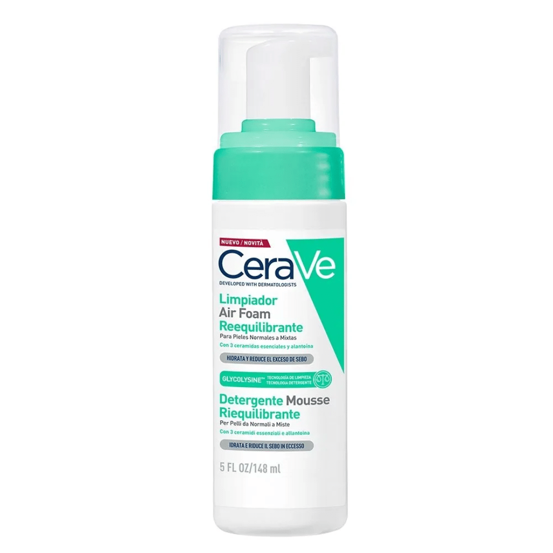 LIMPIADOR FACIAL REEQUILIBRANTE CERAVE AIR FOAM 148ML - 1