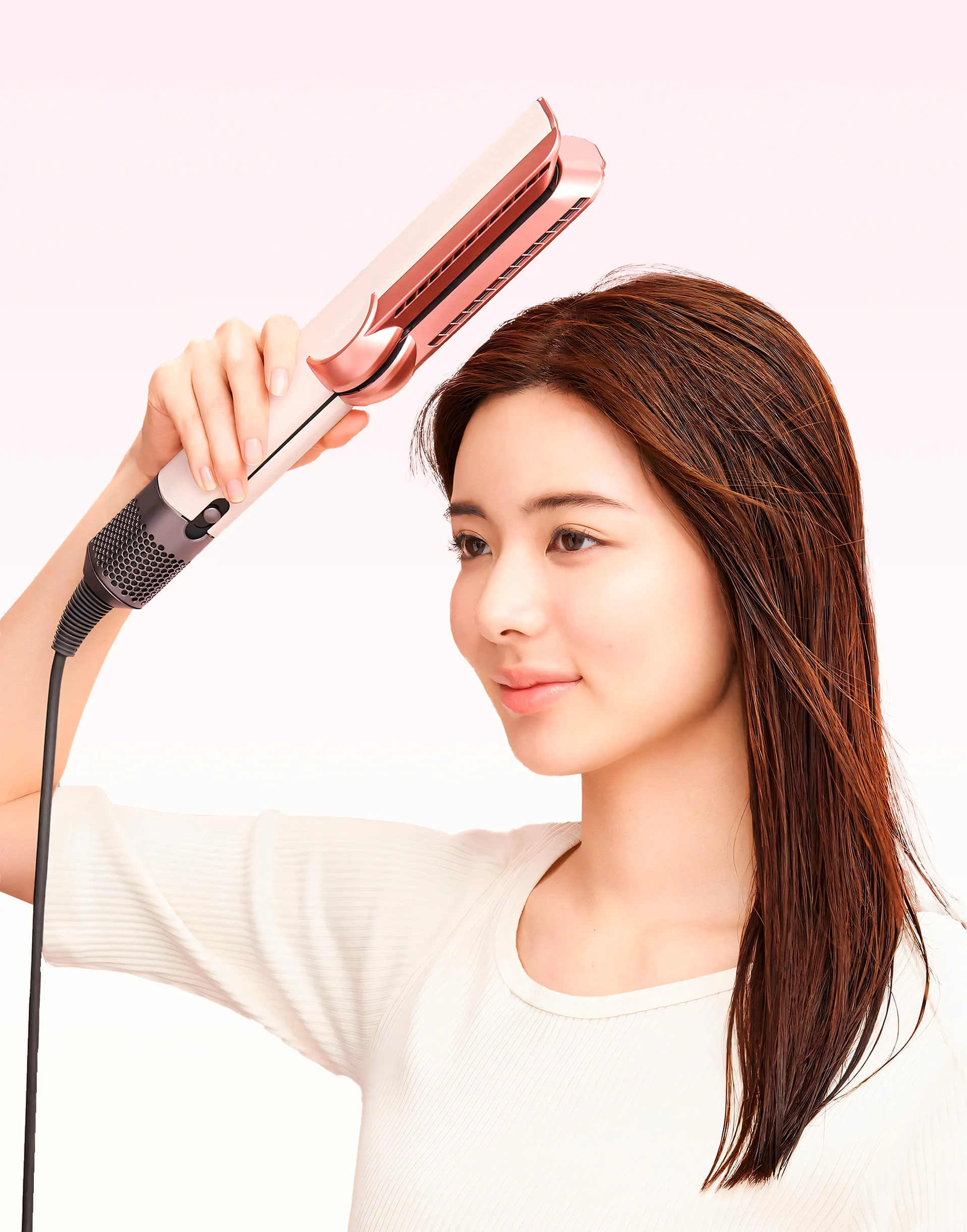 220V. DYSON AIRSTRAIT CERAMIC PINK/GOLDEN ROSE (VOLTAJE PERÚ). - 1