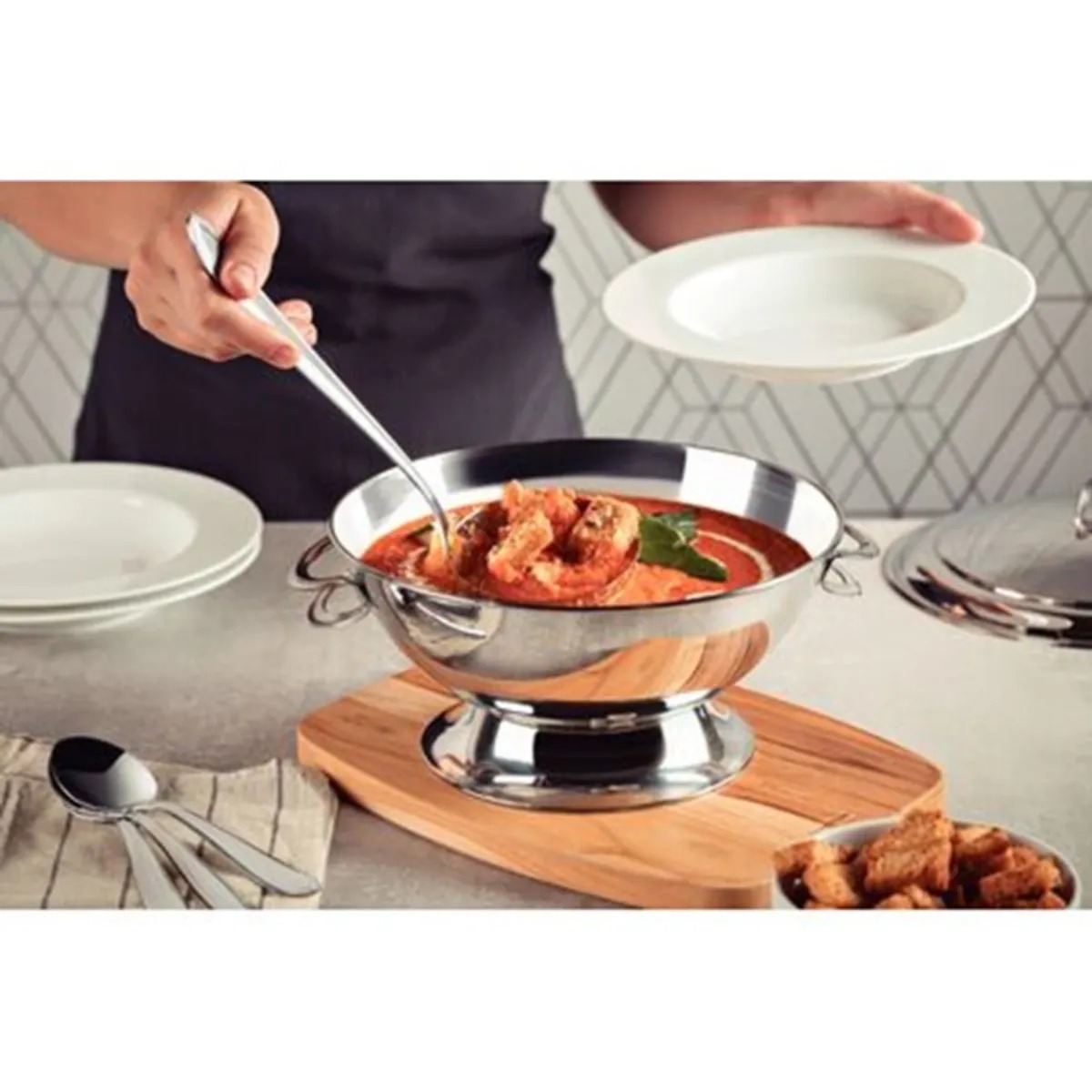 SOPERO HONDO 24CM CON TAPA ACE.INOX. - 2