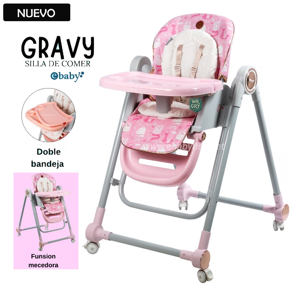 SILLA DE COMER PARA BEBE REGULABLE GRAVY FUCSIA - 1