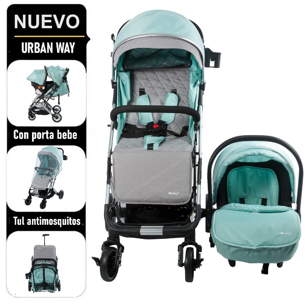 EBABY COCHE MALETA CON PORTABEBÉ URBAN WAY EB136 VERDE - 1
