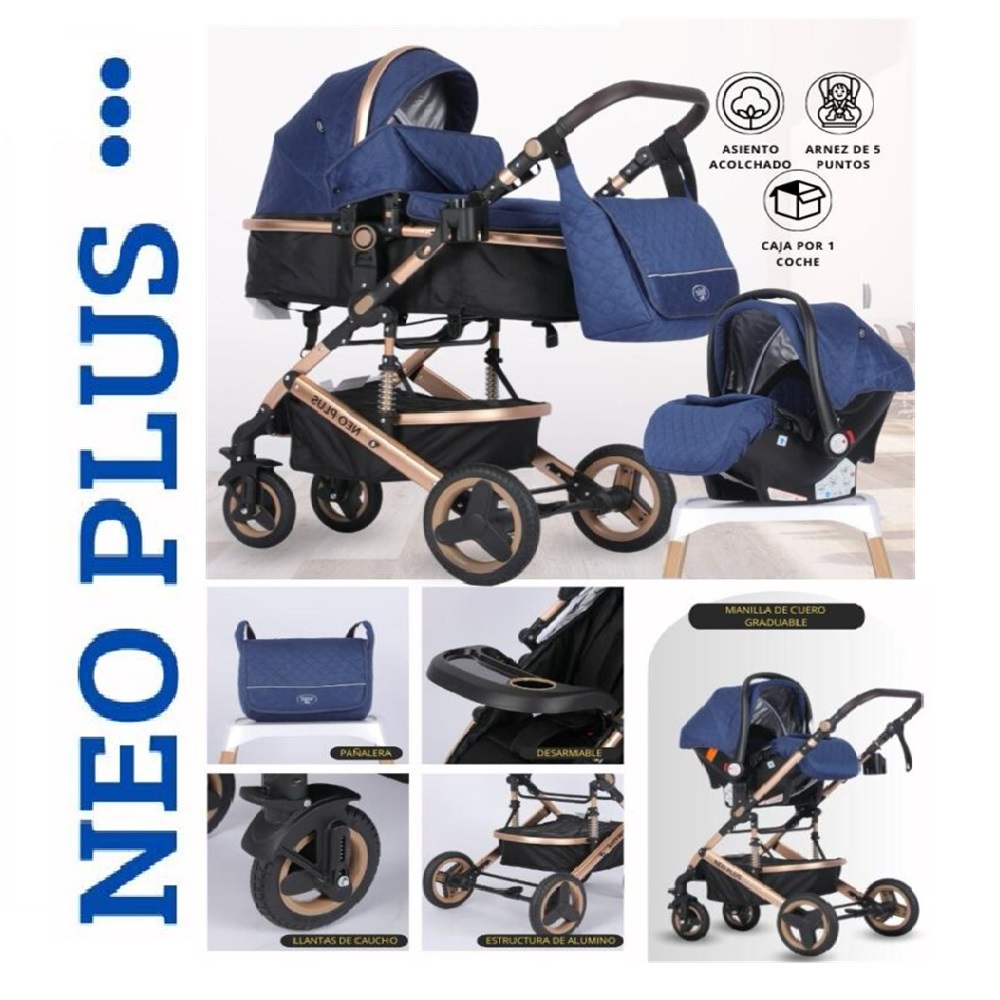 COCHES MOISÉS 4 EN 2 «NEO PLUS» CON PORTABEBÉ PAÑALERA - 1