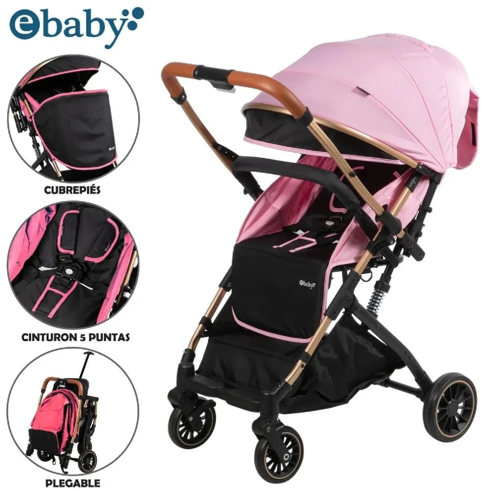 COCHE MALETA CON MANGO REVERSIBLE VINCE ROSADO - 1