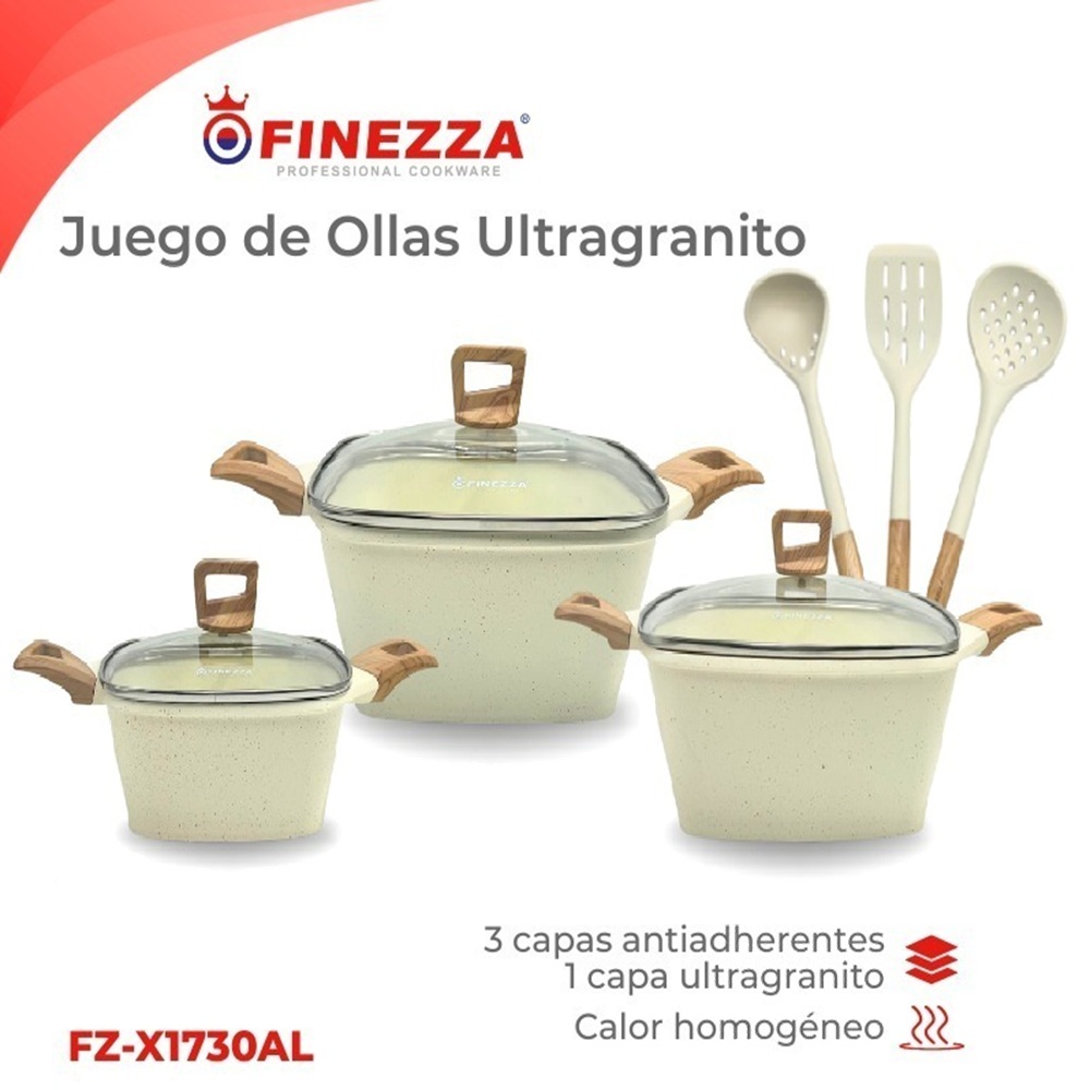 JUEGO DE OLLAS ULTRAGRANITO DE 9 PZS FZ-X1730AL - 1