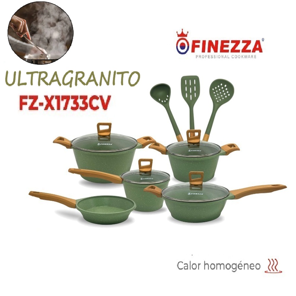 JUEGO DE OLLAS ULTRAGRANITO DE 12 PZS-FINEZZA FZ-X1733CV - 1