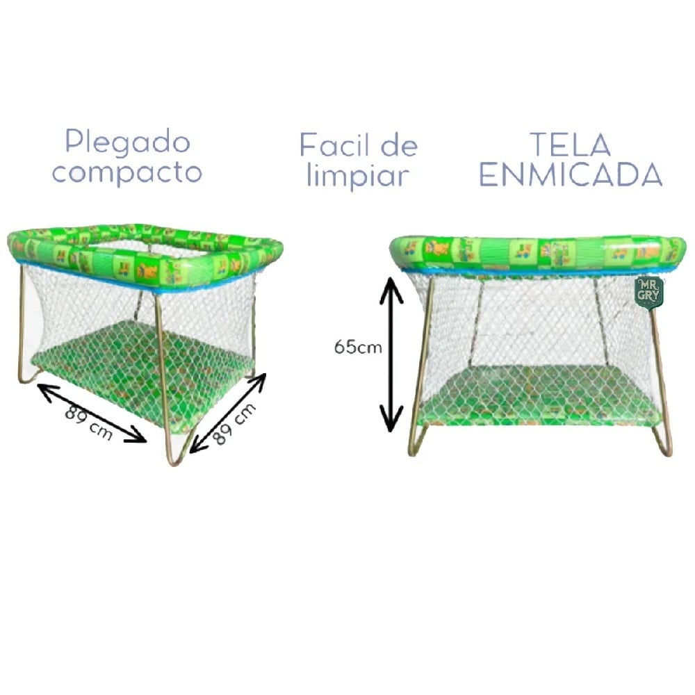 CORRAL PLASTIFICADO PLEGABLE BRAMA CON DISEÑO 89CM DE LARGO ALTO 65 ROSADO - 3