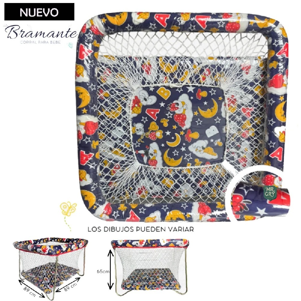 CORRAL PLASTIFICADO PLEGABLE BRAMA CON DISEÑO 89CM DE LARGO ALTO 65 NG - 1