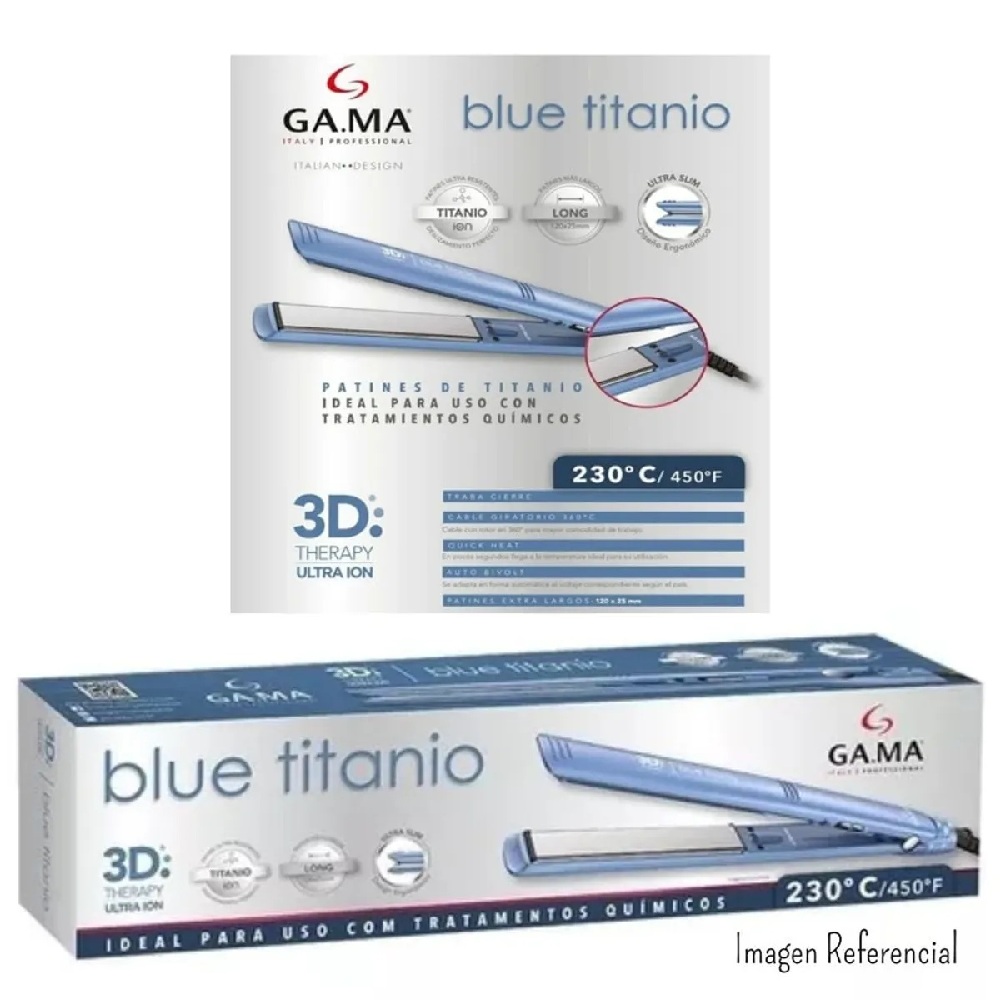 PLANCHA ALISADORA GAMA 3D BLUE TITANIO - 3
