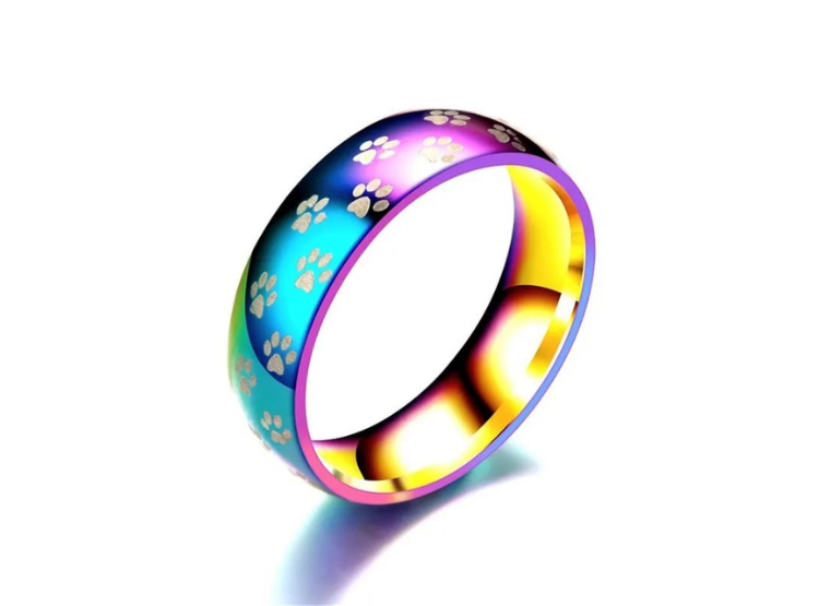 ANILLO DE TITANIO UNISEX MODELO HUELLITA - 1