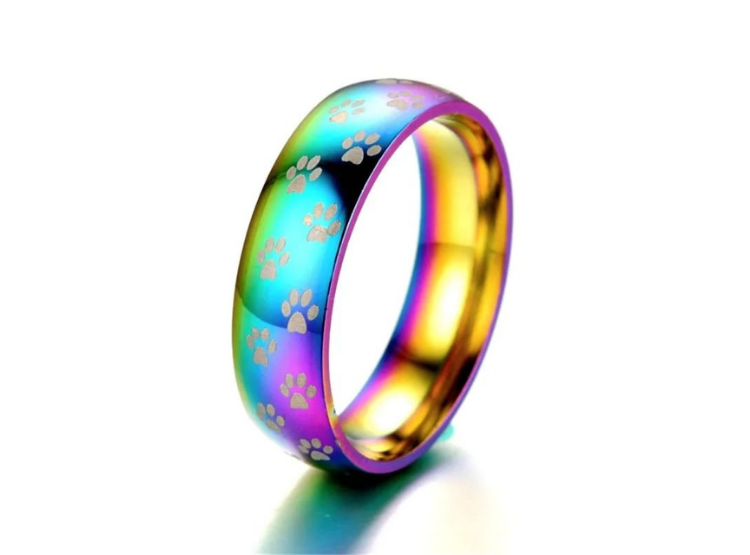 ANILLO DE TITANIO UNISEX MODELO HUELLITA - 3