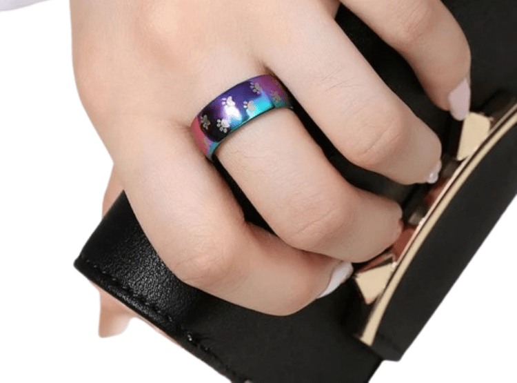 ANILLO DE TITANIO UNISEX MODELO HUELLITA - 4