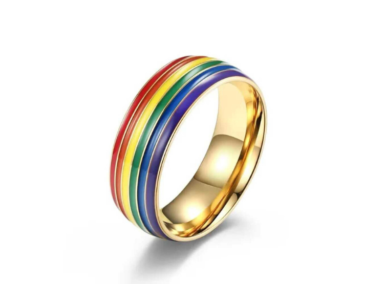 ANILLO DE TITANIO UNISEX MODELO ARCOÍRIS - 1