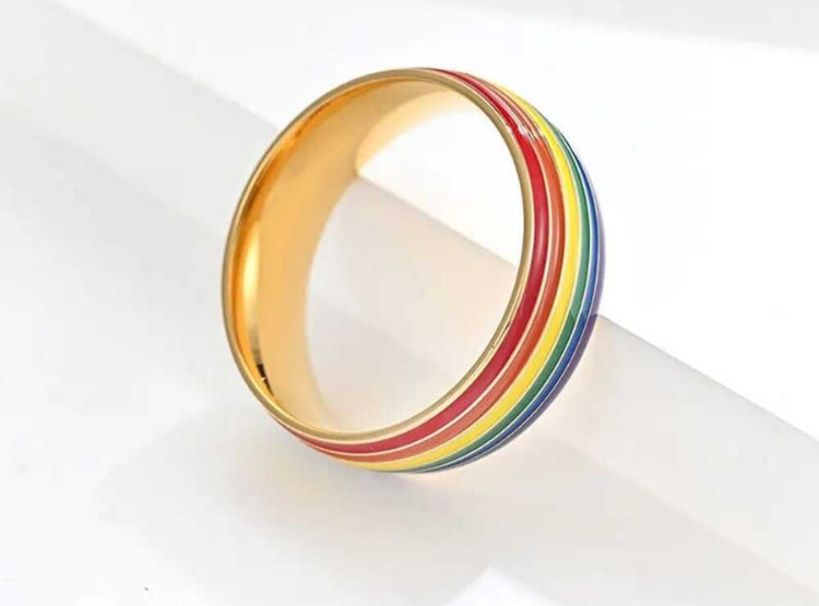 ANILLO DE TITANIO UNISEX MODELO ARCOÍRIS - 3