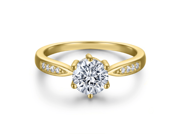 ANILLO DE COMPROMISO DE PLATA BAÑADO EN ORO 18K MODELO 363 - 1