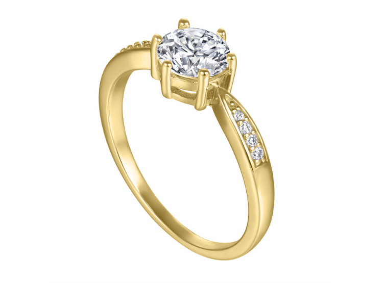 ANILLO DE COMPROMISO DE PLATA BAÑADO EN ORO 18K MODELO 363 - 2