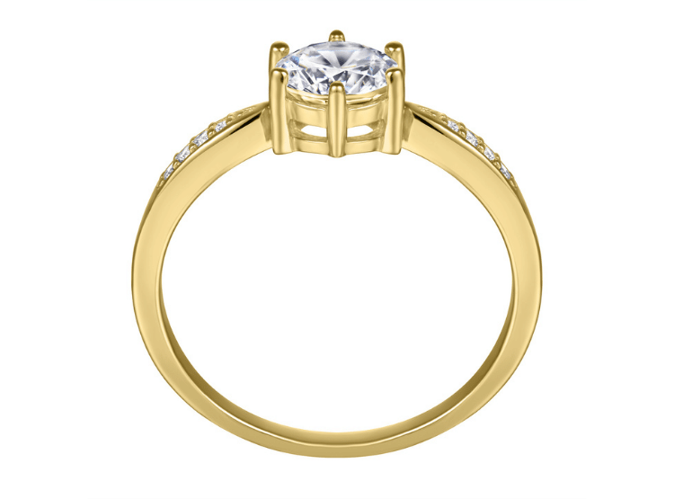 ANILLO DE COMPROMISO DE PLATA BAÑADO EN ORO 18K MODELO 363 - 3