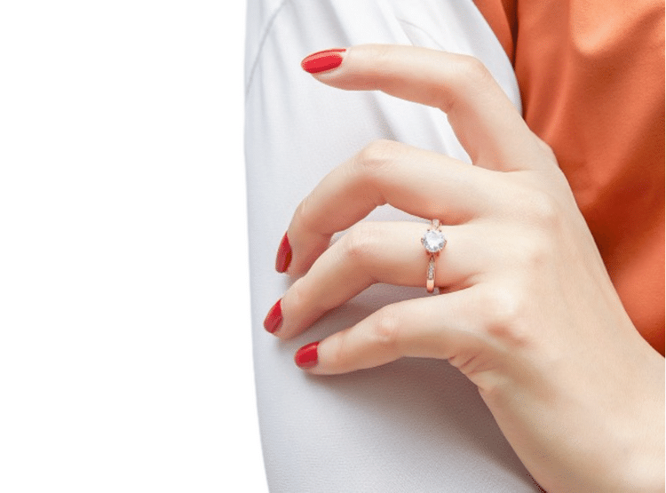 ANILLO DE COMPROMISO DE PLATA BAÑADO EN ORO 18K MODELO 363 - 4