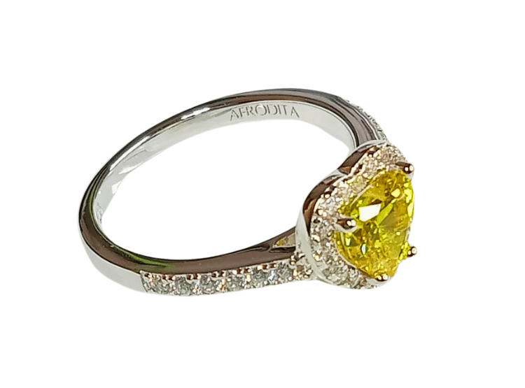 ANILLO DE COMPROMISO DE PLATA BAÑADO EN ORO BLANCO MODELO 614 ÁMBAR - 3