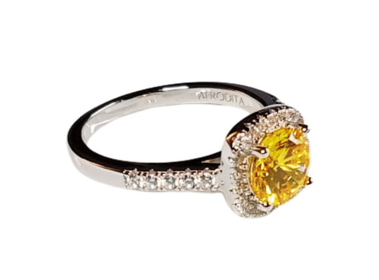 ANILLO DE COMPROMISO DE PLATA BAÑADO EN ORO BLANCO ECF887 - 3