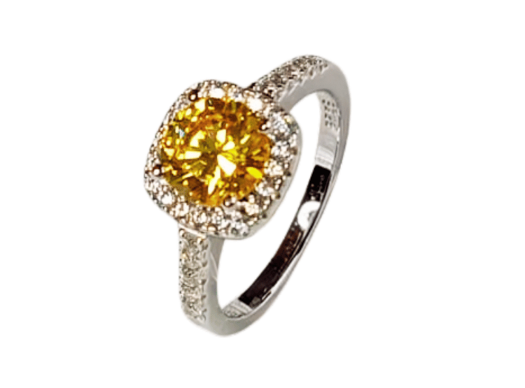 ANILLO DE COMPROMISO DE PLATA BAÑADO EN ORO BLANCO ECF887 - 4