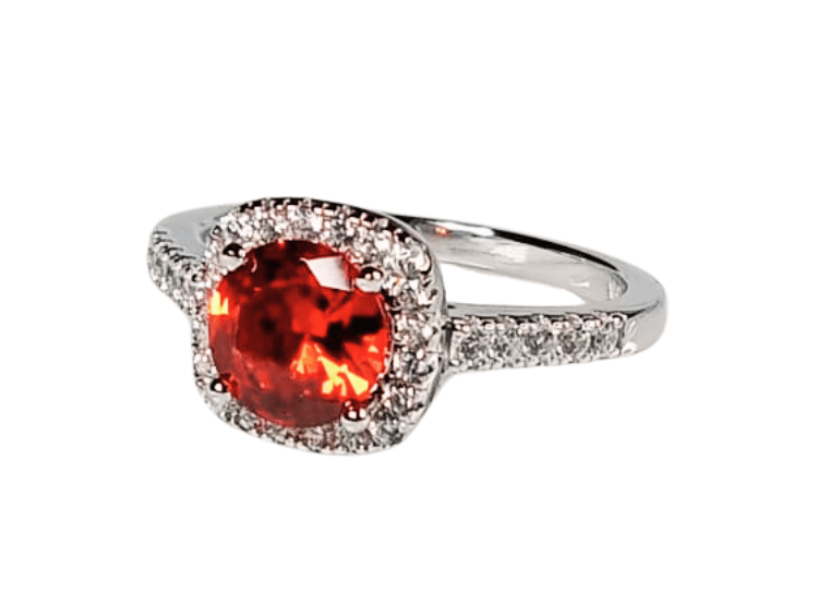 ANILLO DE COMPROMISO DE PLATA BAÑADO EN ORO BLANCO ECF888 - 2