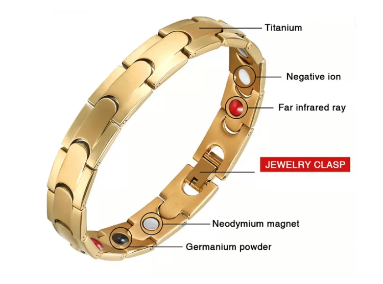 PULSERA AFRODITA YSB-158 MAGNÉTICA FUNCIONAL TITANIO DORADO - 2