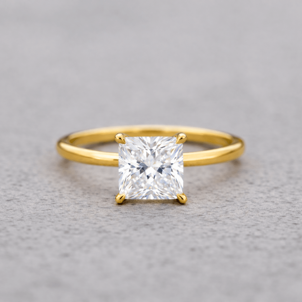 ANILLO DE COMPROMISO AFRODITA 371 PLATA MACIZA BAÑADO EN ORO - 1